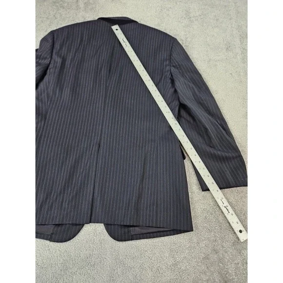 Brooks Brothers Suit Jacket 42 R Navy Wool Striped Loro Piana Italy Luxury Sport